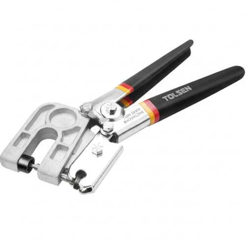 Tolsen Pinza Punzonadora para Perfiles de Pladur [10/250mm], Crimpadora de Metal para Unir Montantes y Canales sin Tornillos, Punzón de Acero al Carbono y Mango Ergonómico