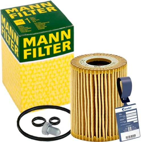 Mann Filter Öl-Filter Wechselset | HU7008Z+588.670.001+MN1801 passend für Golf 5+6 Passat B6+B7 Polo 5