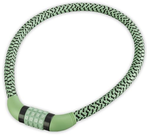 PUKY LOCKSTAR Kabelschloss Retro Green | Flexibles 70cm Stahlkabel | Individueller 4-stelliger Zahlencode | Diebstahlschutz | Sicher & Stilvoll | Robust & Langlebig | Kinderfreundlich | Fahrradzubehör