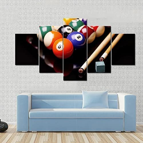 Bilder Snooker Billard 5-Teilig Leinwandbilder Hd Print 100×55 Cm Dekorative Gemälde Auf Leinwand Wandkunst Für Hauptdekorationen Wand Dekor Bild Büro-Hotel-Wand-Kunst-Foto -7Q4G+J8E