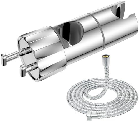 YEAUPE Support de pommeau de douche réglable avec tuyau de douche en acier inoxydable de 1,6 m pour salle de bain