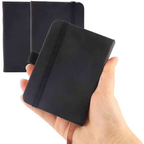 EclipseGuard Notizbuch Klein Notebook A7 mit Stifthalter 2er Set | Mini notizbuch mit je 100 Blatt, 80 g/m² Papier, ideal für Alltag, Büro und Reisen