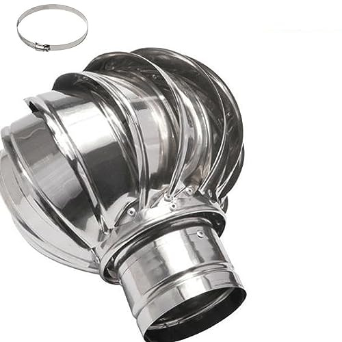 Drehbar Edelstahl Kaminhaube, Edelstahl Schornsteinabdeckung, Rohranschluss Abluftgitter Gitter, Schornsteinabdeckung Rotierend, Wand Lufthaube, Kaminhaube, für Betriebe, Fabriken, Lager ( Size : 250m