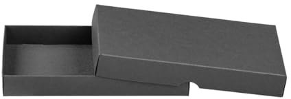 Natürlich verpacken Faltschachtel 18,5 x 9,5 x 2,5 cm, Schwarz, Deckel, Recyclingkarton - 10er Set
