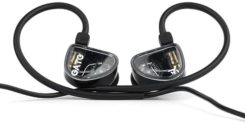 Fanmusic GATE - Cuffie intrauricolari con driver dinamico e cavo da 0,78 a 2 pin (nero, senza microfono)