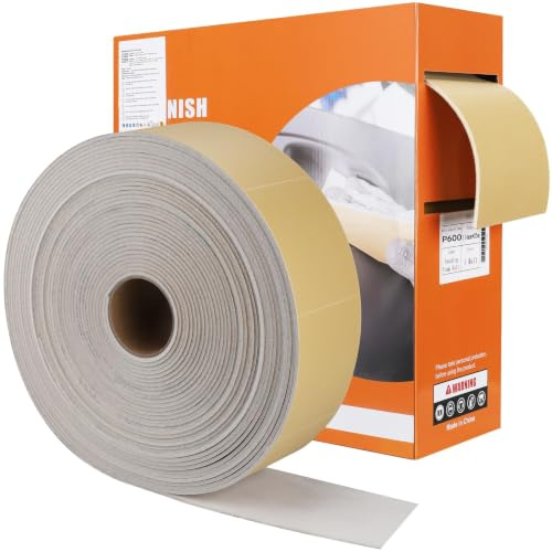 Shineboc Schleifschwämme,115mm x 25m Nass Trocken Schleifpapier Roll | 800 Körnung Flexibler Schleifschwamm Holz, Professional Schleifpads für Metall Farbe, Spachtelmasse, Autokarosseriereparatur