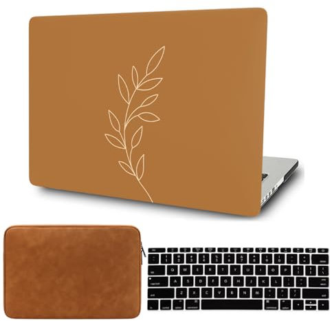 FFBOFFC Hülle Kompatibel mit MacBook Pro 13 Zoll 2012 2011 2010 2009 2008 Alte Version Modell A1278 mit CD-ROM, Plastik Hartschale Schutzhülle Case & Tasche & Tastaturabdeckung, Karamellbraun