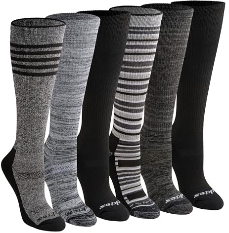 Dickies Women's Dri-Tech Essential Moisture Control Crew Socks, Available in S-XL (6, 12 Pairs), Knee-Hi Black Grey (6 Pairs), Medium