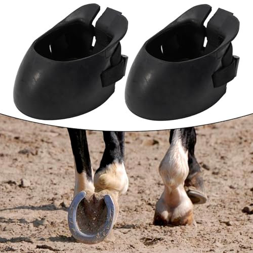rutschfeste Hufschuhe aus Gummi für Pferde, Hufschutzschuhe, 2 Stück, beschleunigen die Genesung (M)