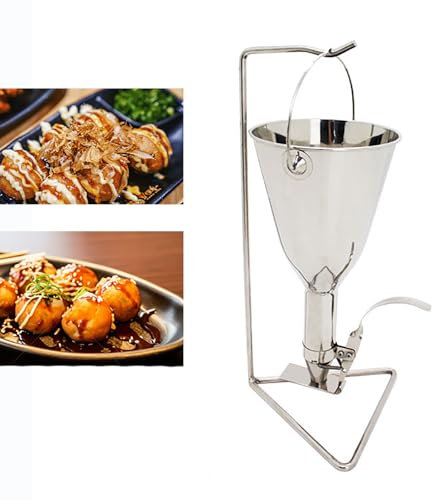 LHQYA Dispensador Masa para Panqueques, Dispensador Pasteles con Embudo De Acero Inoxidable con Soporte, Fácil Usar/fácil Limpiar Y Mantener/Superficie Antiadherente, para Comedor Dormitorio