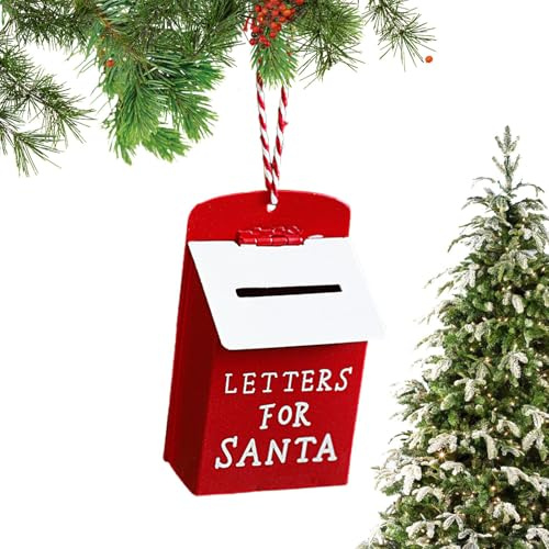 Buzón de Papá Noel - Buzón decorativo de Navidad, adorno festivo para buzón de correo | Colgante buzón con diseño de árbol de Navidad, colgante buzón creativo