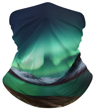Scaldacollo Uomo Donna Aurora Borealis Sciarpa A Tubo Elegante Sciarpa A Mezza Faccia Sportiva Bandana, per Estivo, Bambini, Motocicletta, 26x30cm