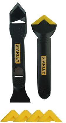 Stanley Silicone Trowel Set - Silicone Caulking Tool Caulk Remover, Silicone Sealant Scraper and Finishing Tool for Smooth Sealant Lines with Exchangable Heads, 1 Pack