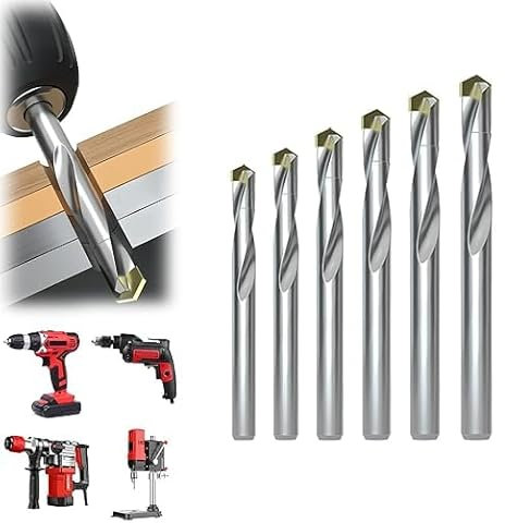 Juego de brocas de carburo de tungsteno, acero de alta velocidad para madera, plástico, aleación de aluminio (3+4+5+6+8+10mm)