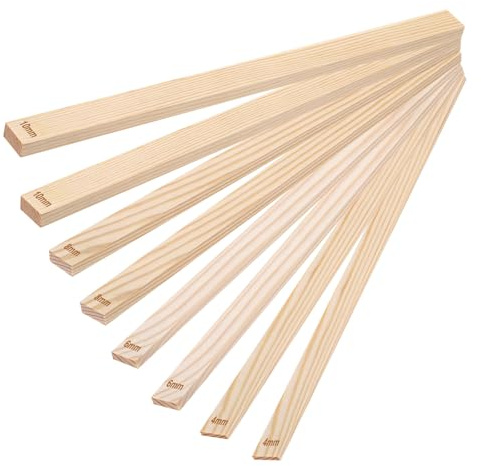 sourcing map 8 guide per l'insegnamento della ceramica, 33 x 2 cm, kit di perni a rullo in argilla per legno, spessore 4, 6, 8, 10 mm, guide per mattarello per argilla spessa fai da te