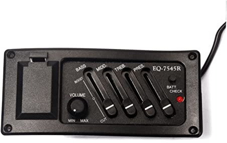 Mikinona Gitarren Pickup Vorverstärker Eq Mit Lautstärkeregelung Und Anschlusskabel Für Akustikgitarre Folk Guitarra Zubehör Schwarz