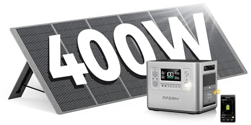 AFERIY Generateur Electrique 2400W avec Panneau Solaire Portable 400W, Station Énergie Portable 2048Wh, Batterie LiFePO4, 220V-240V, Panneau Solaire Pliable avec USB pour Camping, Voyage en Plein Air