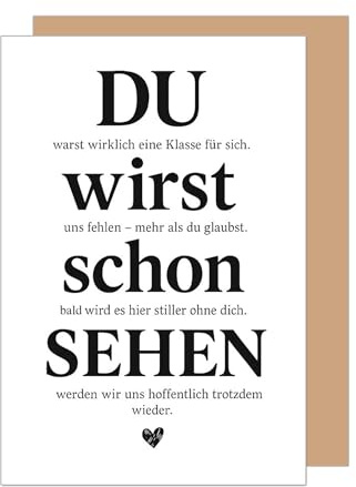 Edition Seidel Premium Glückwunschkarte zum Abschied mit Umschlag. Abschiedskarte mit Spruch Grußkarte Karte Ruhestand Jobwechsel Arbeit Mann Frau Kollege Kollegin Freunde (AS171 SW025)