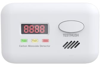 SafeFlame Carbon Monoxide Detector, EN 50291 Certified CO Alarm with 10-Year Sensor, LCD PPM Display, 85dB+ Alert, CE & UKCA Approved, AA Battery Included, Freestanding or Wall Mounted