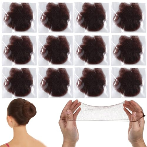 Unsichtbare Haarnetze, 40 Stück Haarnetze Elastisches, Haarnetz Dutt für Kinder, Mädchen, Frauen haardonut(Braun)