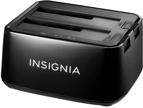 Insignia External Hard Drive Enclosures & Docking Stations, USB-C & USB 3.2 Compatible – 2.5 SATA HDD Case, Dual USB 3.0 Dock, M.2 NVMe SSD Enclosure (USB Dual Hard Drive Docking Station)