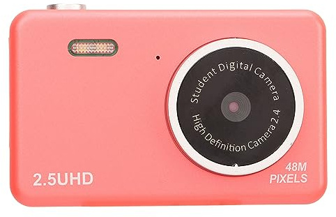 Kikumi Fotocamera Selfie HD 2,5K 48MP Doppio Obiettivo Zoom Digitale 8X Fotocamera Tascabile Compatta per Bellezza Automatica per Studenti Adolescenti Principianti con Schermo IPS da 2,4 Pollici