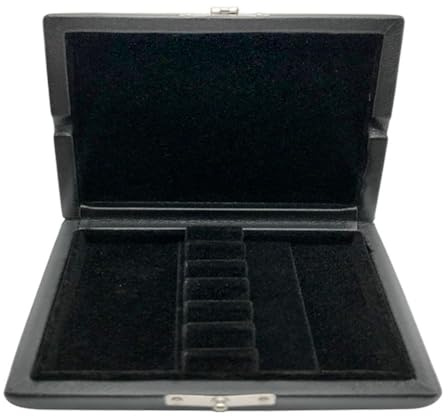 MoSundi Oboe Reed Case for 6 PCS Reeds Storage Box with Ventilation Holes Compatible with Oboe Accessories Black PU Wooden 9.2 x 7.9 x 2.2 cm
