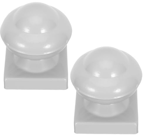 OSALADI Lot de 2 Chapeaux Décoratifs pour Poteaux en Fer 80X80 MM Épaisseur 08 MM Couleur Blanche Résistants aux Intempéries Protection pour Clôture Portail et Terrasse Extérieure