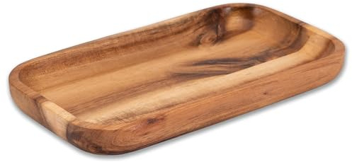 Decorasian Seifenschale Holz Akazie – Massive Seifenablage für Bad & Küche – Nachhaltiger Seifenhalter Wasserfall-Design – Echtholz Deko handgefertigt – 17 x 9,5 cm