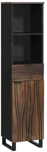Tomostar Meuble Colonne Salle de Bain, Armoire Salle de Bain Haute Meuble de Rangement Sdb Noyer 38x33x160 cm