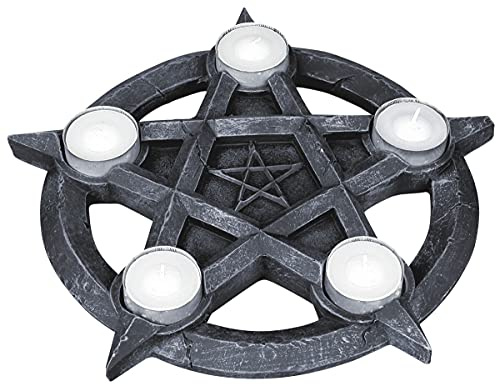 Nemesis Now Teelichthalter Pentagramm 32cm grau