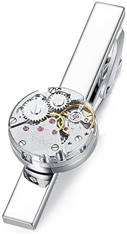 HONEY BEAR Herren Krawattennadel Krawattenklammer Steampunk Uhrwerk Tie Clip 5.4cm,MEHRWEG