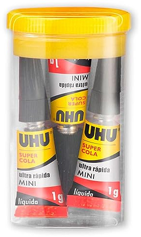 UHU - Fournitures, accessoires - Colle UHU, Super Minis 3x1g Boîte Sécurité Plastique