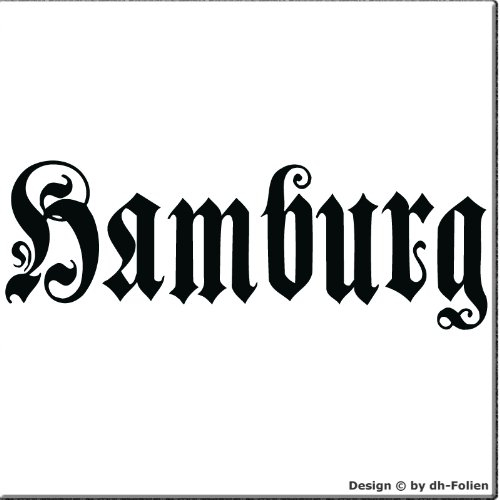 cartattoo4you® AK-01586 | Hamburg - Fraktur/Altdeutsche Schrift | Autoaufkleber Aufkleber Farbe schwarz, in 24 Farben erhältlich, glänzend 17 x 5 cm in Premium - Qualität Waschstrassenfest