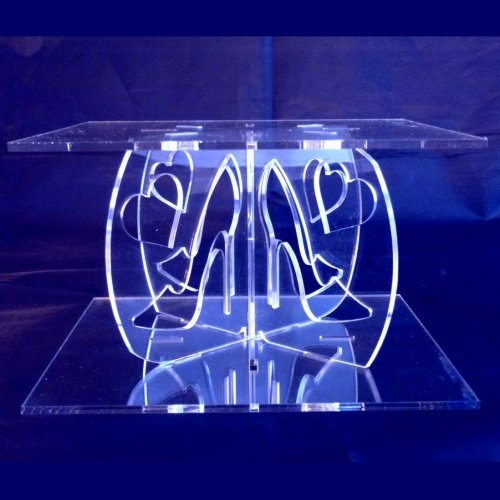 High Heels & Hearts Acrylic Pillars Wedding & Party Cake Separators/Stands 18cm - 15cm