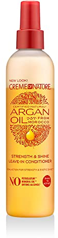 Creme of Nature - Argan Oil - Spray Cheveux à l'Huile d'Argan du Maroc - Soin des Cheveux Fortifiant pour Cheveux Bouclés Frisés Crépus - Sans Rinçage - Spray - Flacon de 250ml