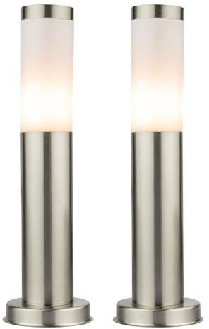 2er-Set Außenbereich Steh Lampe IP44 Beleuchtung Garten Leuchte Edelstahl modern