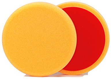 ALCLEAR Polierpad gegen Hologramme, Auto Polierschwämme Polierschwamm, Durchmesser: 135x25 mm, orange, 2er Set, Polierpad polieren Pad Schwamm Polierschaum f. Poliermaschine