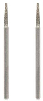 Dremel 7134 Punte Diamantate a Testa Piatta, set di accessori 2 pezzi con punte da 2,0 mm per incisione, intaglio e taglio