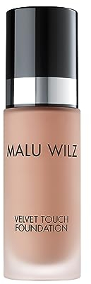 Malu Wilz Velvet Touch Foundation True Dark Sand 30ml I Skincare Creme Make up für makellosen Teint I Kaschiert Unebenheiten, Augenringe, Fältchen