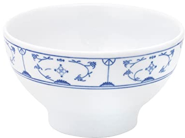 KAHLA 202921A75019H Blau Saks Bowl 14 cm | Müslischale mit Strohmuster aus Porzellan | ilienmuster Jägermuster Müslischale 500 ml weiß blau