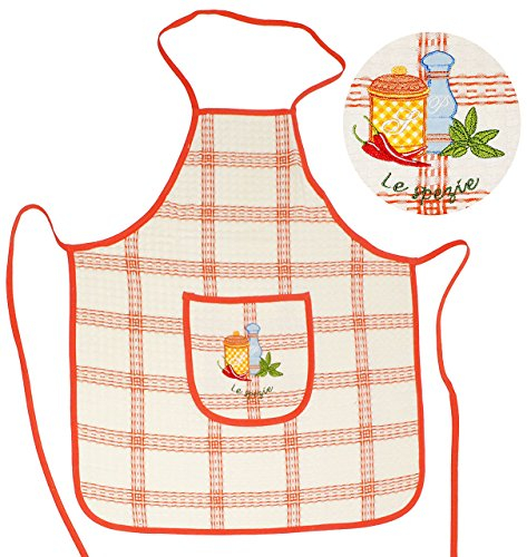 alles-meine.de GmbH Schürze - Le Spezie/Gewürze - incl. Name - mit großer Tasche & aufwendiger Stickerei - für Erwachsene & Jugendliche - 100% Baumwolle - Kochschürze & Gr..