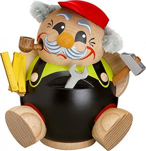Räuchermann Heimwerker, 11 cm hoch, original Erzgebirge von Seiffener Volkskunst SV 19153