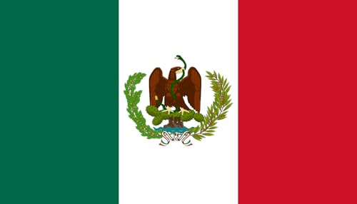 magFlags Bandera XL Utilizada por los periodos republicanos de Mexico | bandera horizontal | 2.16m² | 120x180cm