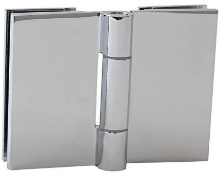 Konzept Design Dusch-Türbeschlag, 'Slim Line', Glas-Glas, 180°, Chrom, Silber