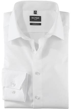 OLYMP Slim Hemd Langarm m Long Kent Kragen [Textilien], 40, Farbe: 01 Weiß