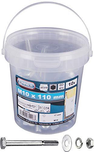 CONNEX B30163 Mach.Screws 601 10x110 10ps per BCK, Silver, M10 x 110 mm (10 Stück)