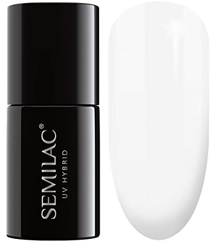 SEMILAC Gel Nail Polish 001 Strong White - Full Coverage Gel Polish - Soak Off Easy To Use LED/UV Nail Lamp - Long Lasting Manicure and Pedicure up to 3 weeks