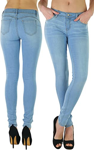 ToBeInStyle Women's Push-Up Skinny Jeans - Light Blue - Size 0