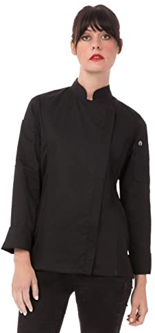 Chef Works Women's Hartford Chef Coat, Black, Medium